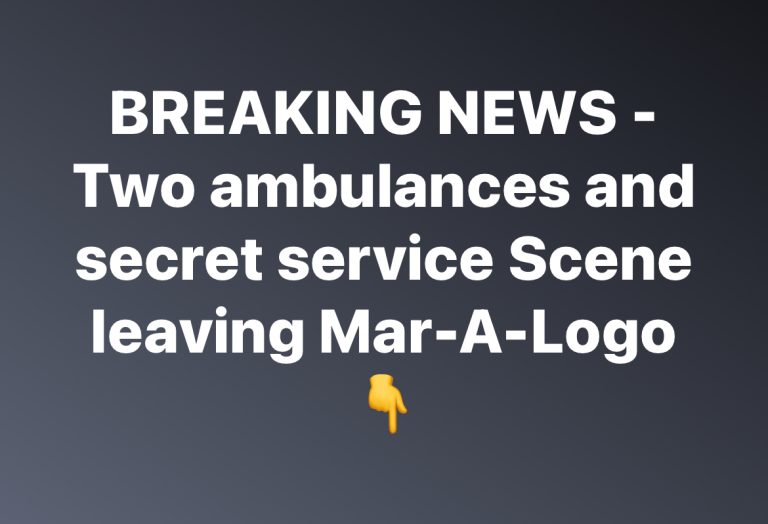 Two ambuIances and secret service Scene Ieaving Mar-A-Logo