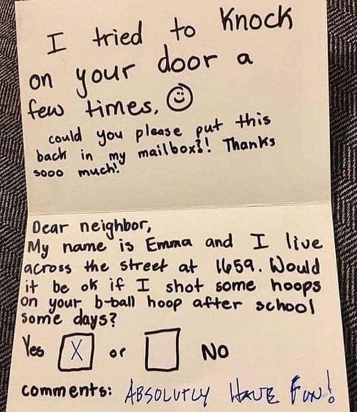 Neighbor Has Perfect Response To Little Girl’s Adorable