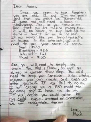 A Note Left by a Mother on Her Son’s “Disrespectful” Door Has Gone Viral