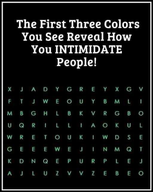 The First Three Colors You Notice Reveal How You Intimidate Others!