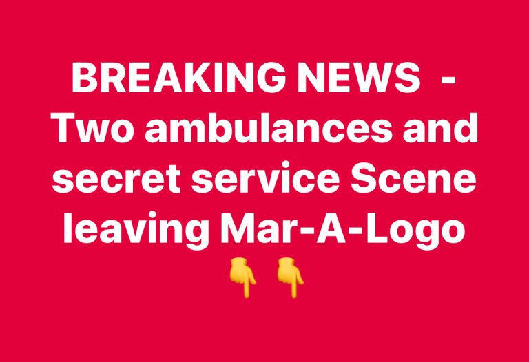 Two ambulances and secret service Scene leaving Mar-A-Logo