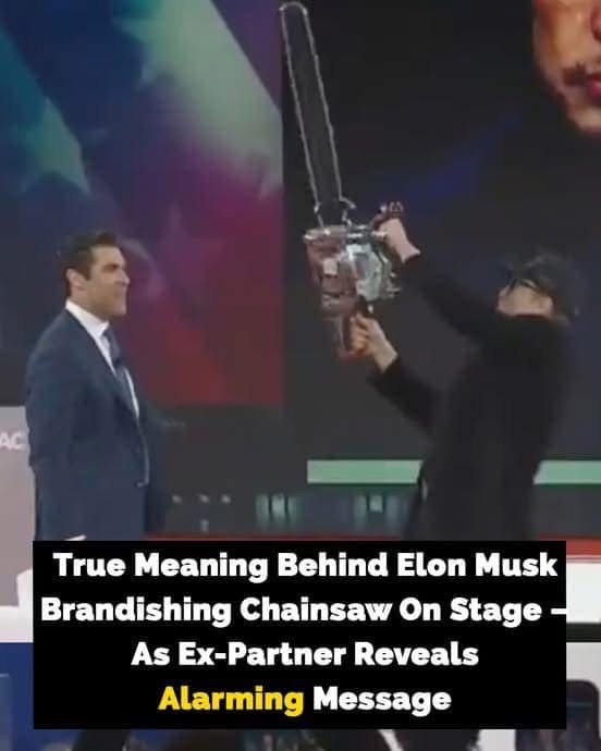 Elon Musk wields chainsaw on