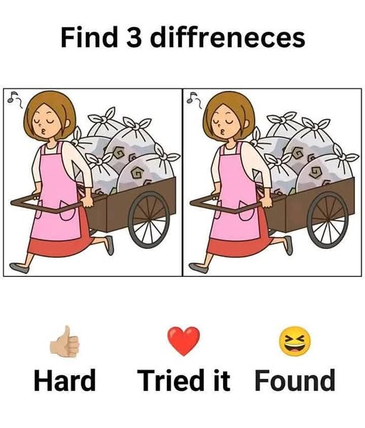 Test Your Eyes: 3 Differences Hide in This Garbage Cart Scene!