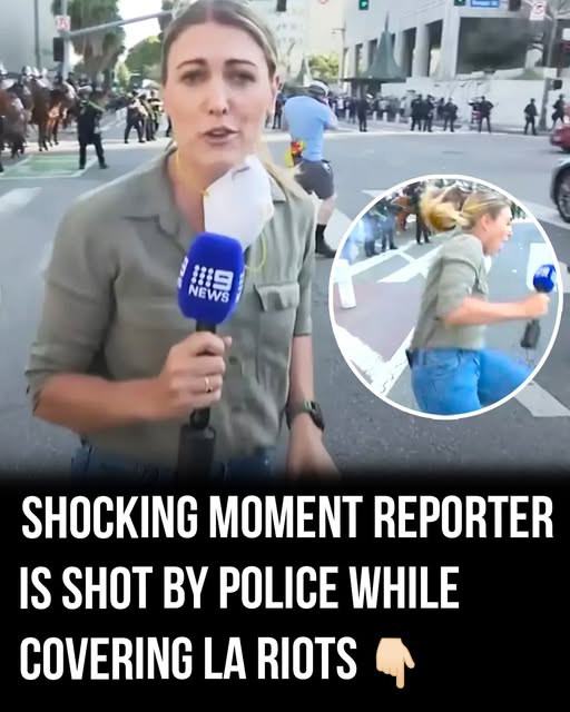 Horrifying moment reporter is shot by police while filming LA riots