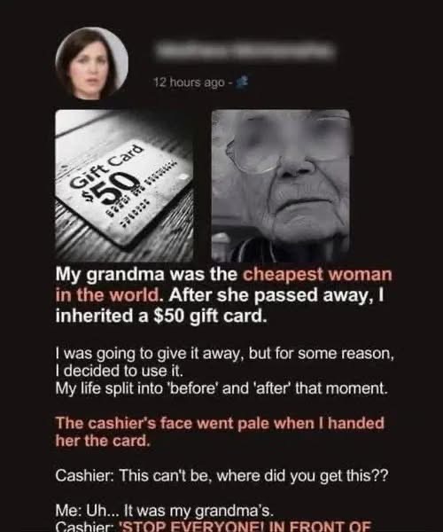 MY GRANDMA WAS THE CHEAPEST