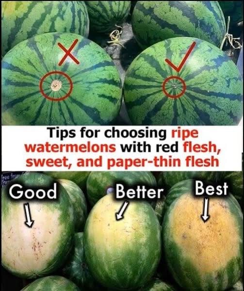 Easy ways to choose watermelons that are perfectly ripe, sweet, and thin-fleshed