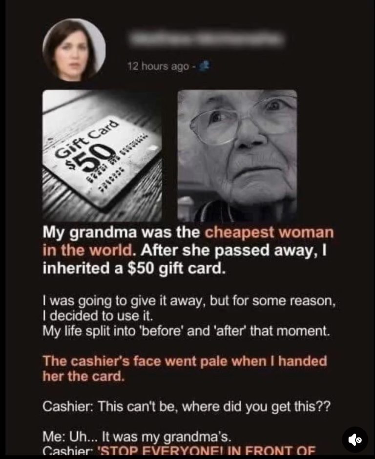 MY GRANDMA WAS THE CHE’APEST WOMAN IN…