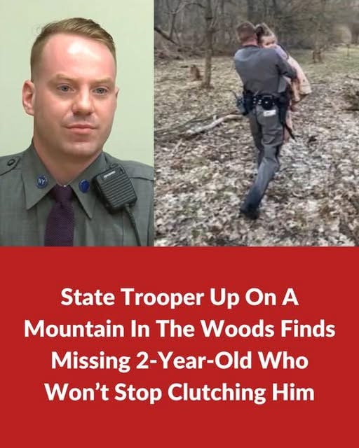 State Trooper Up On A Mountain In The Woods Finds Missing 2-Year-Old Who Won’t Stop Clutching Him!