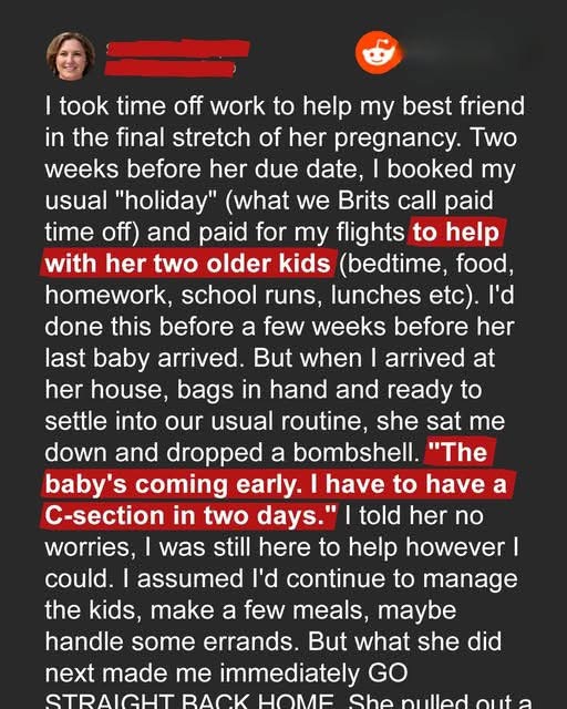 I Flew In to Help My Best Friend Before Labor—But What She Told Me When I Arrived Made Me Turn Around and Go Straight Home