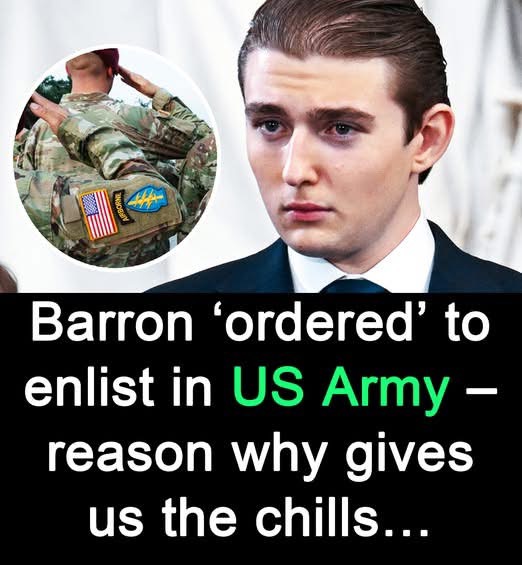 Social media ignites with people urging Barron Trump to enlist.