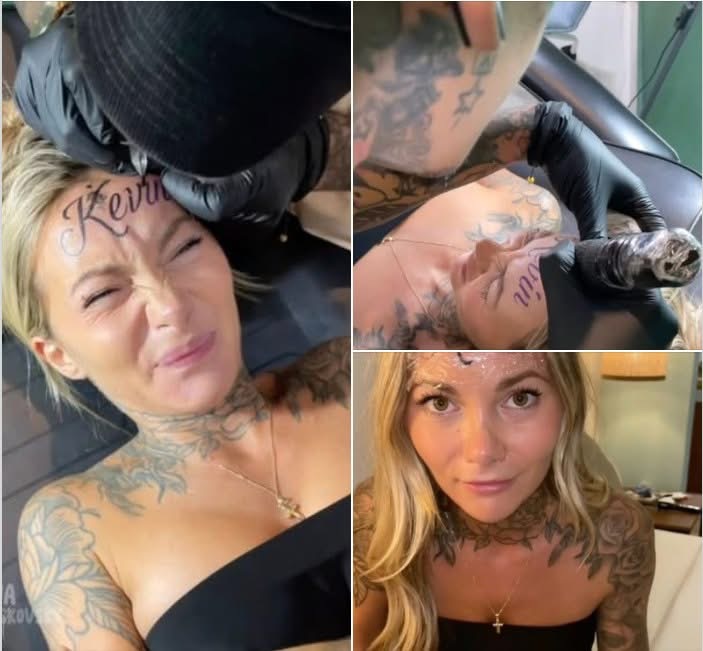 Woman explains why she chose to tattoo her boyfriend’s name on her forehead
