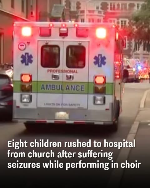 Eight children were rushed to the hospital after experiencing seizures during a church choir performance