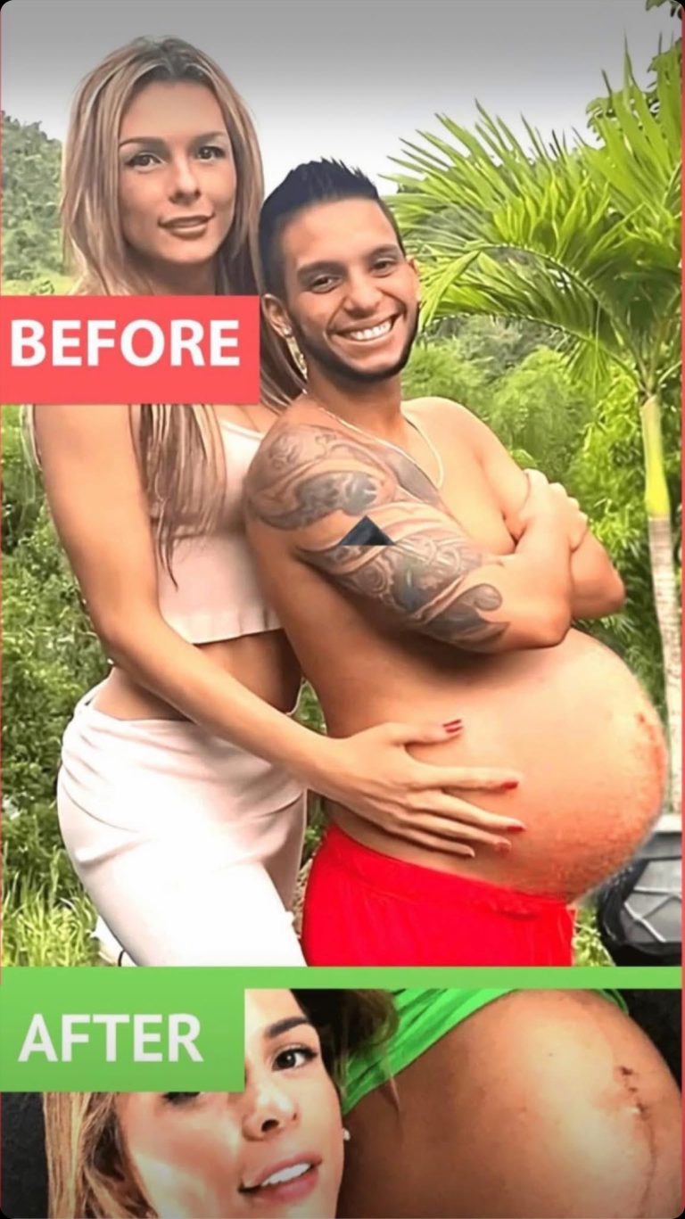 Colombian Model Shares pictures of her Eight months Pregnant Husband…