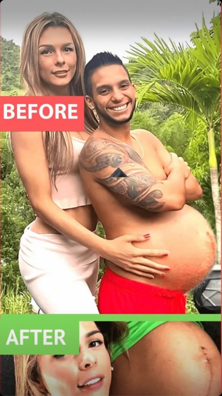 Colombian Model Shares pictures of her Eight months Pregnant Husband…