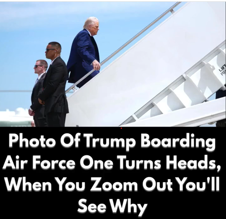 Photo Of Trump Boarding Air Force One Turns Heads, When You Zoom Out You’ll See Why