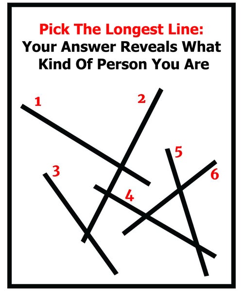 Pick The Longest Line: Your Answer Reveals What Kind Of Person You Are