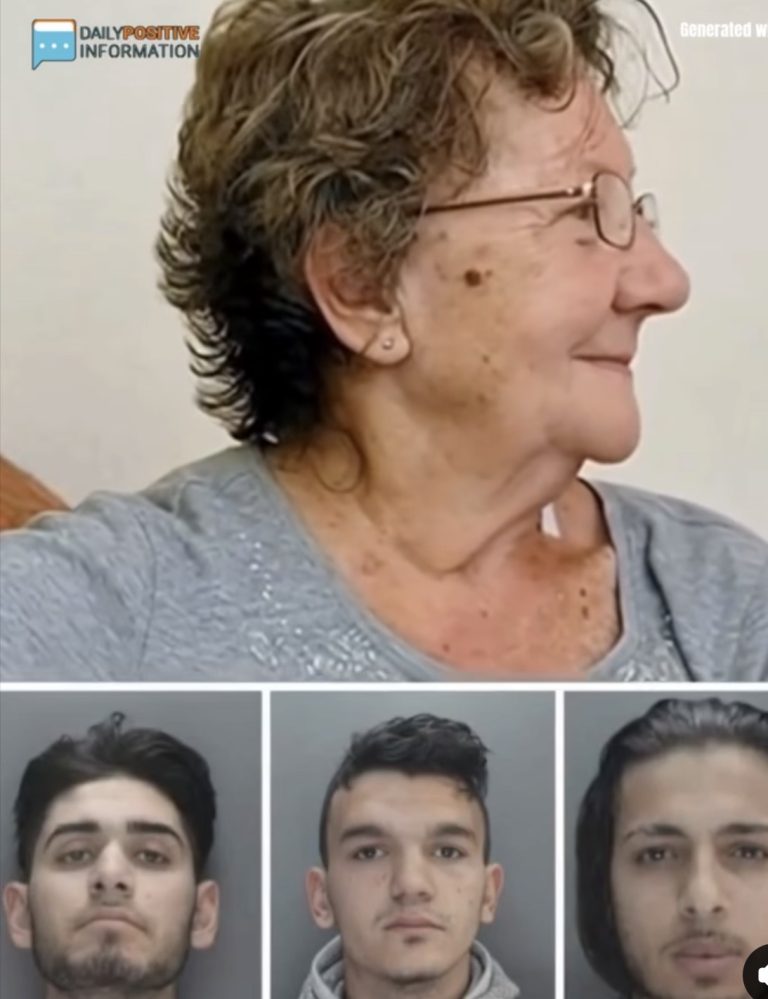 Three robbers approach a 77-year-o