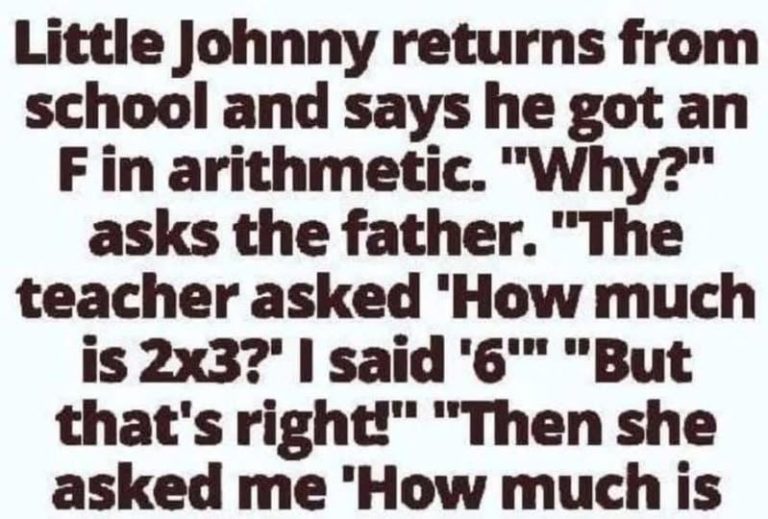 Little Johnny gets an F in math
