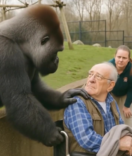 At the zoo, a gorilla suddenly attacked a man in a wheelchair…