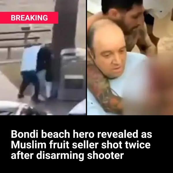 Bondi Beach hero revealed as Muslim fruit seller Ahmed al Ahmed shot twice after disarming shooter