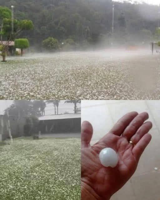 Giant hail recorded Tuesday evening in the town of