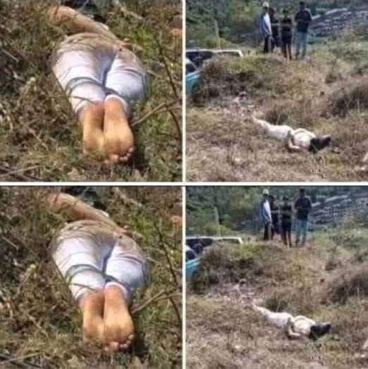 This woman was found lying in a plot of land