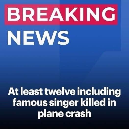 Twelve dead including famous singer in plane crash off remote island