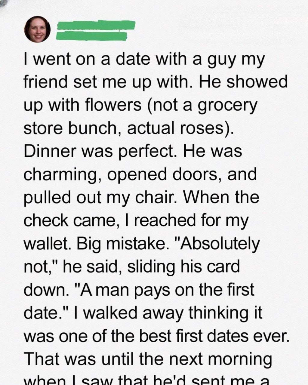 My Date Paid for Dinner — But What Happe