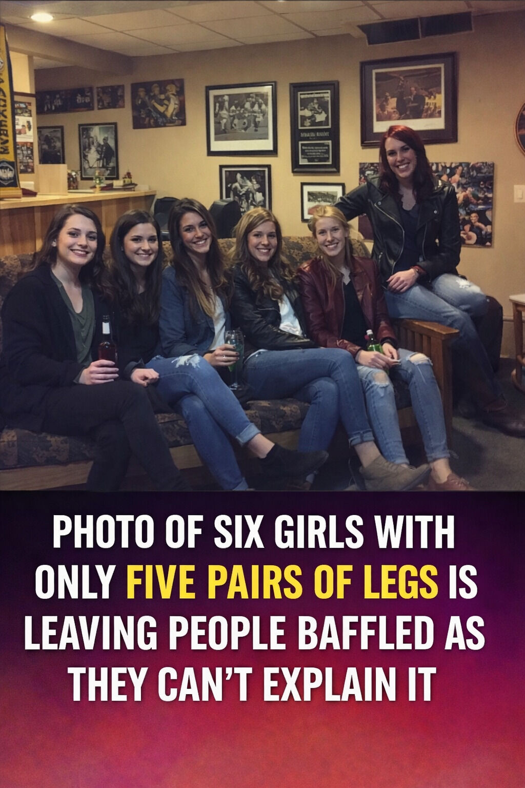 Internet Stunned by Optical Illusion Showing Six Girls but Only Five Pairs of Legs