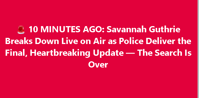 Heartbreaking Moment: Savannah Guthrie Reacts to Final Police Update