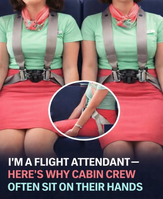 Here’s Why Flight Attendants Sit On Their Hands During Takeoff and Landing