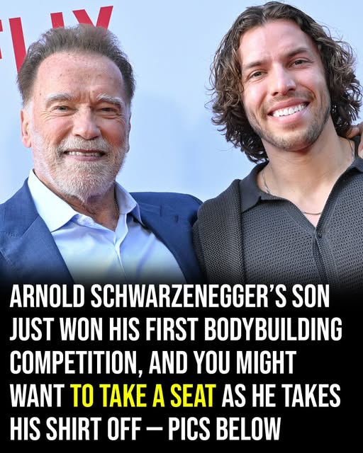 Arnold Schwarzenegger’s son wins first bodybuilding competition – and the photos are jaw-dropping