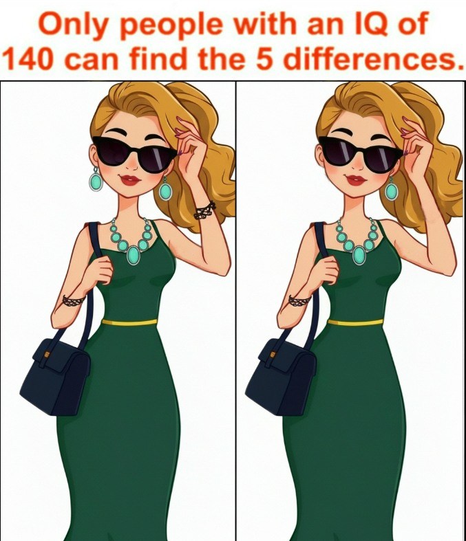 Only people with an IQ of 140 can spot the 5 differences.