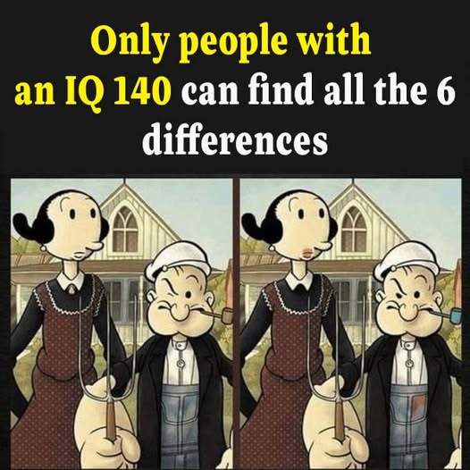 Only people with an IQ 140 can find all the 6 differences