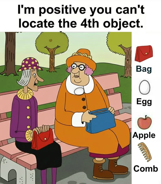 Find Bag, Egg, Apple, Comb.