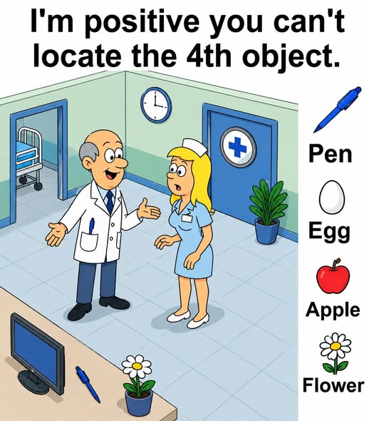 Test Your Observation Skills by Finding the Hidden Pen, Egg, Apple, and Flower